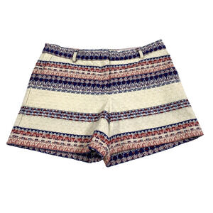Katherine Barclay Woven Shorts Womens Size 8 Blue Red Beige Boho Festival Hippie